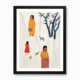 Summer In India, Tiny People And Illustration 3 Art Print