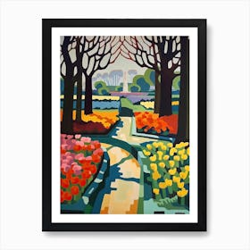 Keukenhof Gardens, Netherlands, Painting 4 Art Print