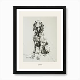 Black And Tan Line Sketch 3 Poster Art Print