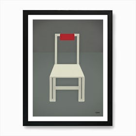 Minimal – White Bauhaus  Chair Art Print