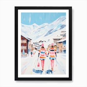 Val D Isere   France, Ski Resort Illustration 3 Art Print