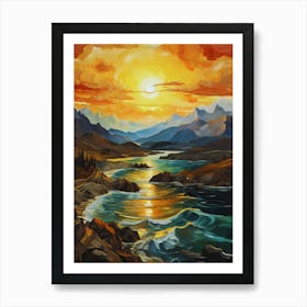 191.Golden sunset,San Francisco,USA. Art Print