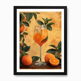 Oranges In A Glass 4 Art Print