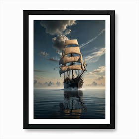 Sailing Ship In The Ocean Art Print