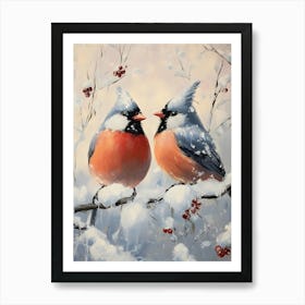 Birds In The Snow Art Print