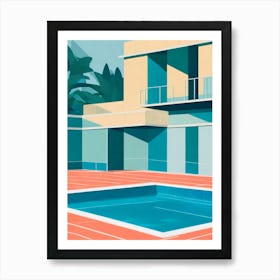 Swimming Pool and villa Vector Art Print