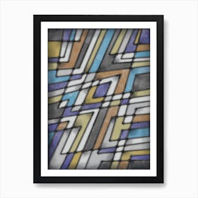 Stained Glass ZigZag Art Print