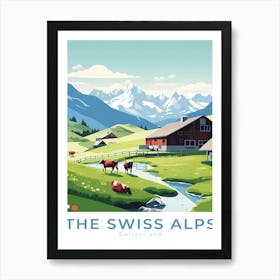 Switzerland Swiss Alps Travel Póster