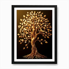 Golden Tree Of Life 1 Art Print