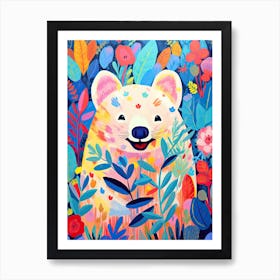 Cute Bear In The Forest, Matisse Inspired Art Print