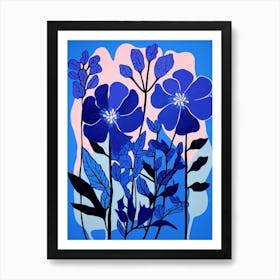 Blue Flower Illustration Bluebonnet 1 Art Print