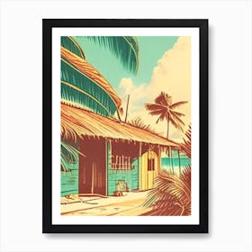 Caye Caulker Belize Vintage Sketch Tropical Destination Art Print