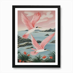 Vintage Japanese Inspired Bird Print Common Tern 4 Art Print