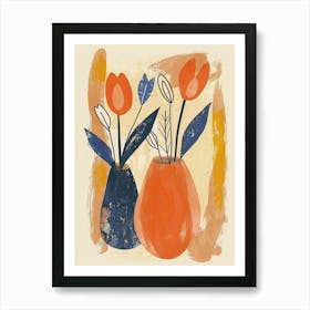 Tulips In Vases 2 Art Print