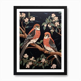 Art Nouveau Birds Poster American Kestrel 1 Art Print