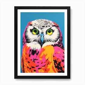 Andy Warhol Style Bird Snowy Owl 2 Art Print