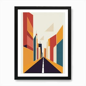 London City Street, Geometric Abstract Art, Canvas Art Print Art Print