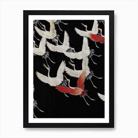 Furisode With A Myriad Of Flying Cranes Art Print