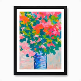 Pink Blooms Matisse Inspired Flower Art Print