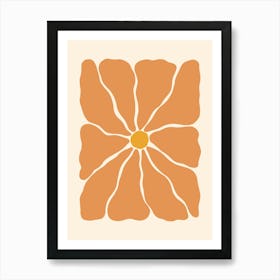 Abstract Flower 01 - Orange Art Print