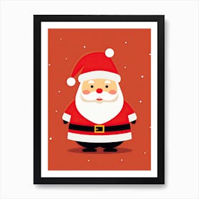 Cute Santa Claus In The Snow Art Print