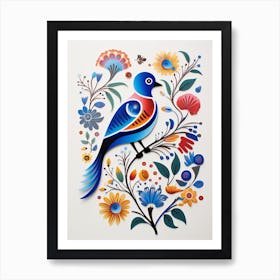 Scandinavian Bird Illustration Eastern Bluebird 3 Art Print