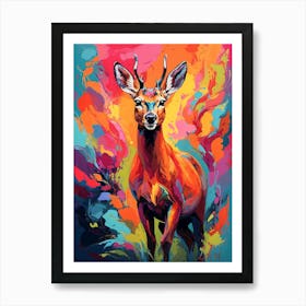 Vivid Roe Deer Art Print