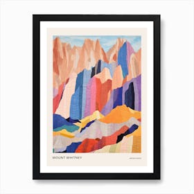 Mount Whitney United States 3 Colourful Mountain Illustration Poster Art Print