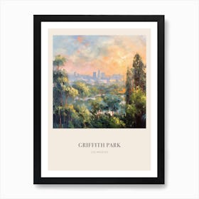 Griffith Park Los Angeles 4 Vintage Cezanne Inspired Poster Art Print