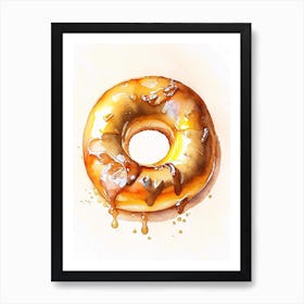 Bourbon Glazed Donut Cute Neon 5 Art Print