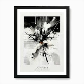 Conflict Abstract Black And White 6 Poster Art Print