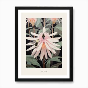 Flower Illustration Bee Balm 4 Poster Art Print