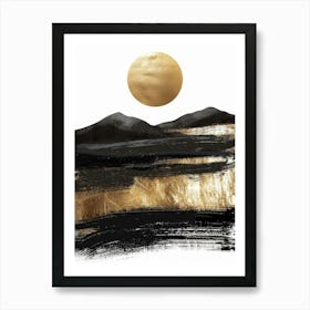 Gold And Black 42 Art Print