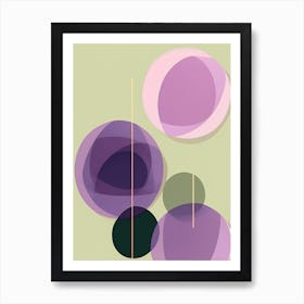 Simple abstract Movement Art For Wall Decor, Pleasing tones of purple green, 1258 Art Print