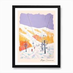 Poster Of Aspen Snowmass   Colorado, Usa, Ski Resort Pastel Colours Illustration 2 Art Print