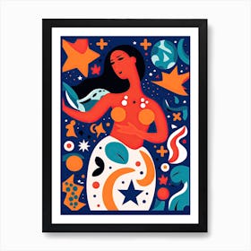 Aquarius Illustration Zodiac Star Sign 7 Affiche