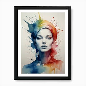 Watercolor Of A Woman 17 Art Print