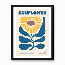 Sunflower Harry Styles (Blue) Art Print