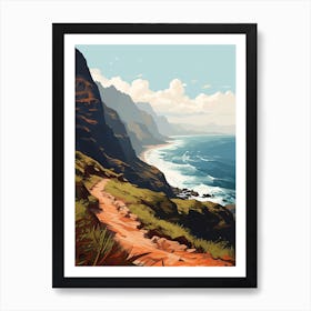 Kalalau Trail Hawaii 2 Hiking Trail Landscape Art Print