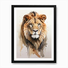 Lion Watercolor Painting 9 Art Print