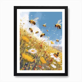 Cuckoo Bee Storybook Illustration 15 Art Print