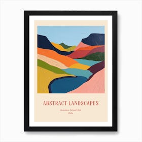 Colourful Abstract Snowdonia National Park Wales 5 Poster Art Print