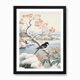 Winter Bird Painting Swallow 2 Art Print