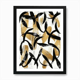 Abstract Gold And Black Painting 21 Art Print