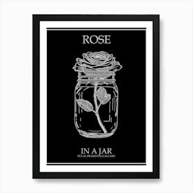 Rose In A Jar Line Drawing 3 Poster Inverted Art Print