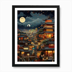 Japanese Cityscape Traditional 1 Art Print