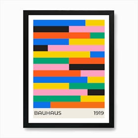 Bauhaus 1919 abstract tiles mid-century modern design Art Print