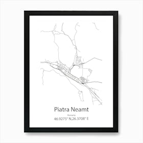 Piatra Neamt,Romania Minimalist Map Art Print