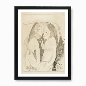 Words Between Goddess Of The Moon And God Of The Earth, Paul Gauguin Art Print