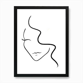 Abstract Line Face Of A Woman 1 Art Print